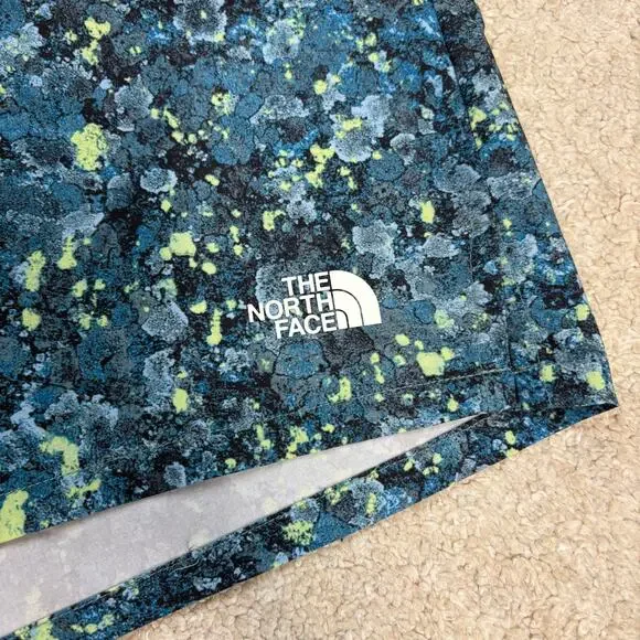 NWOT The North Face Wander Shorts Blue Green Specked Print Size M - Picture 3 of 5